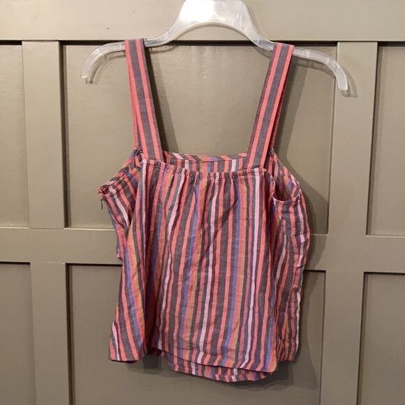 𝅺MADEWELL Tie-Front Cami Top in Rainbow Stripe - Picture 7 of 10